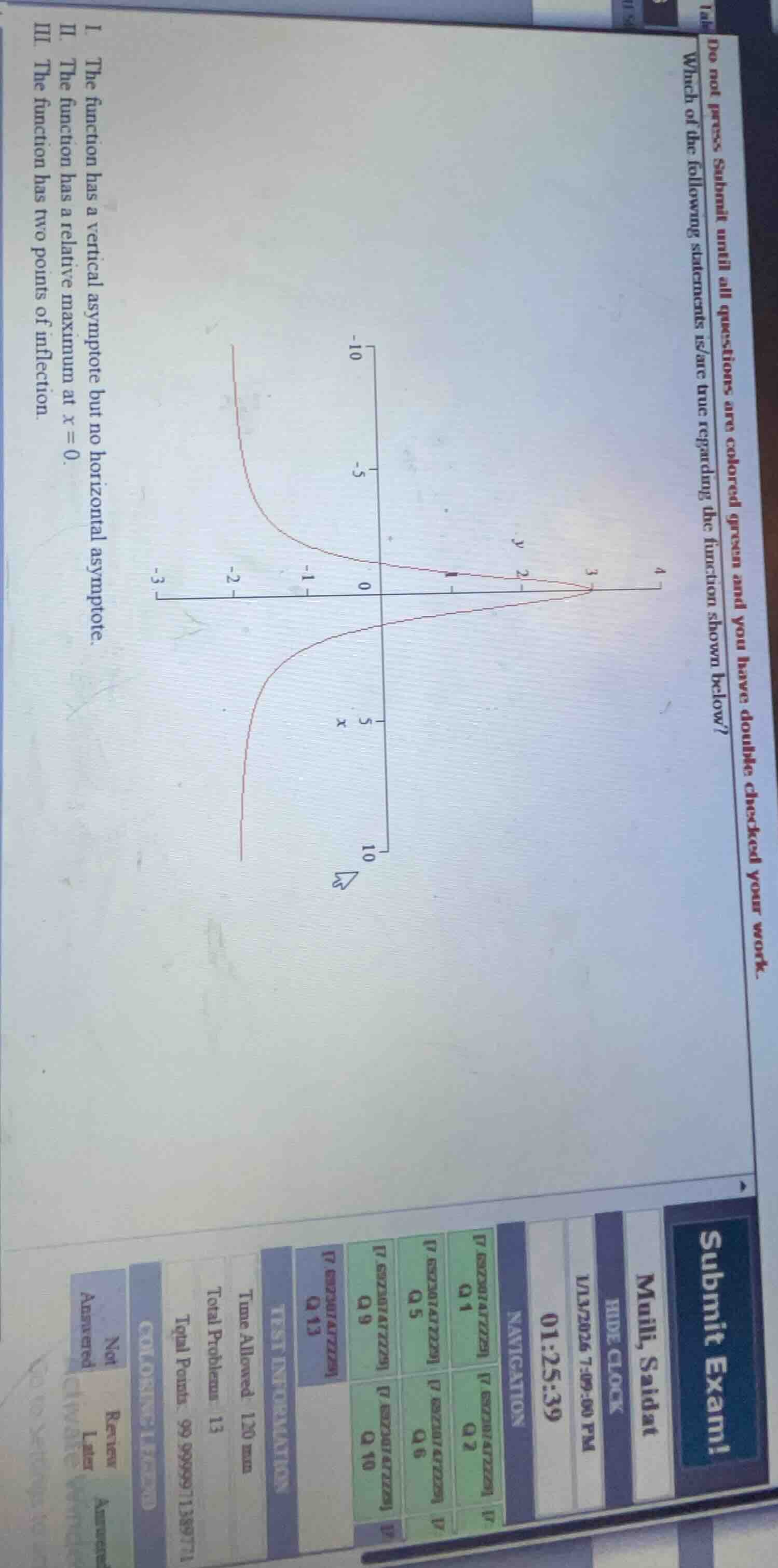 do not press submit until all questions are colored green and you have …