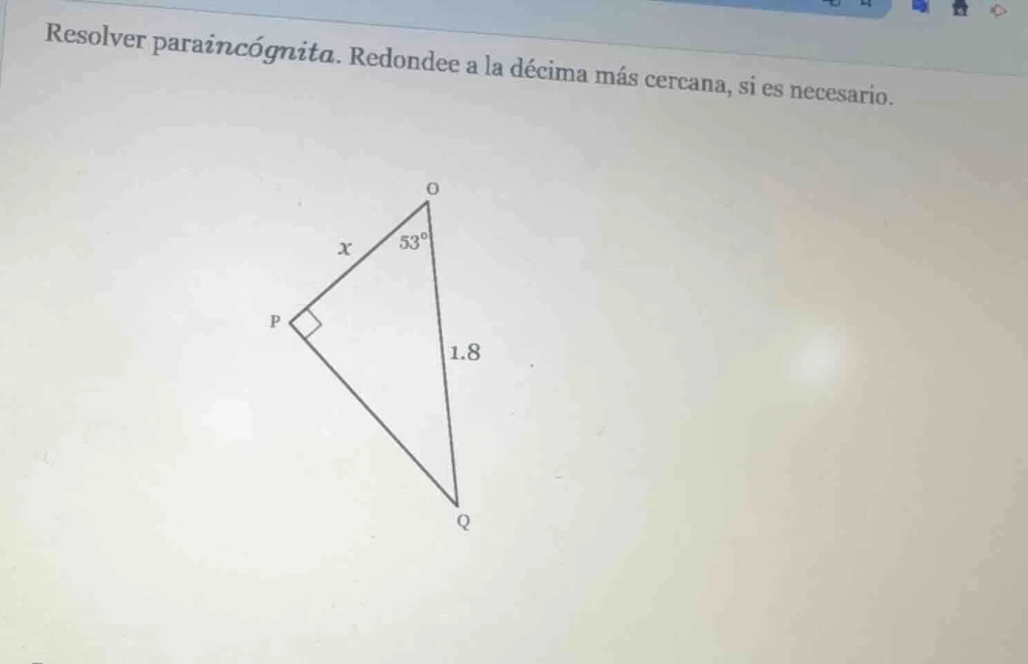 resolver para incógnita. redondee a la décima más cercana, si es necesa…