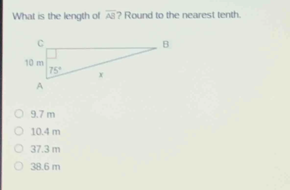 what is the length of \\(\\overline{ab}\\)? round to the nearest tenth.…