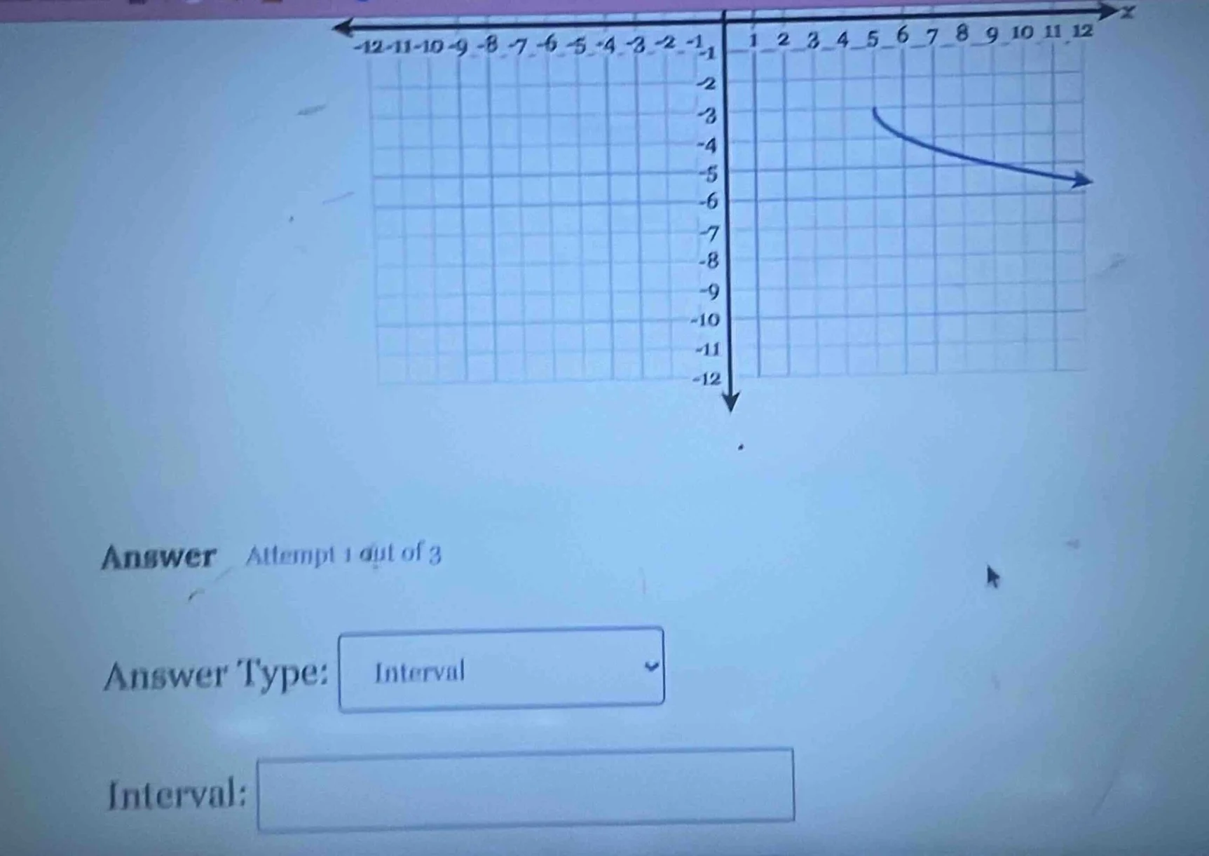 answer attempt 1 out of 3 answer type: interval interval: