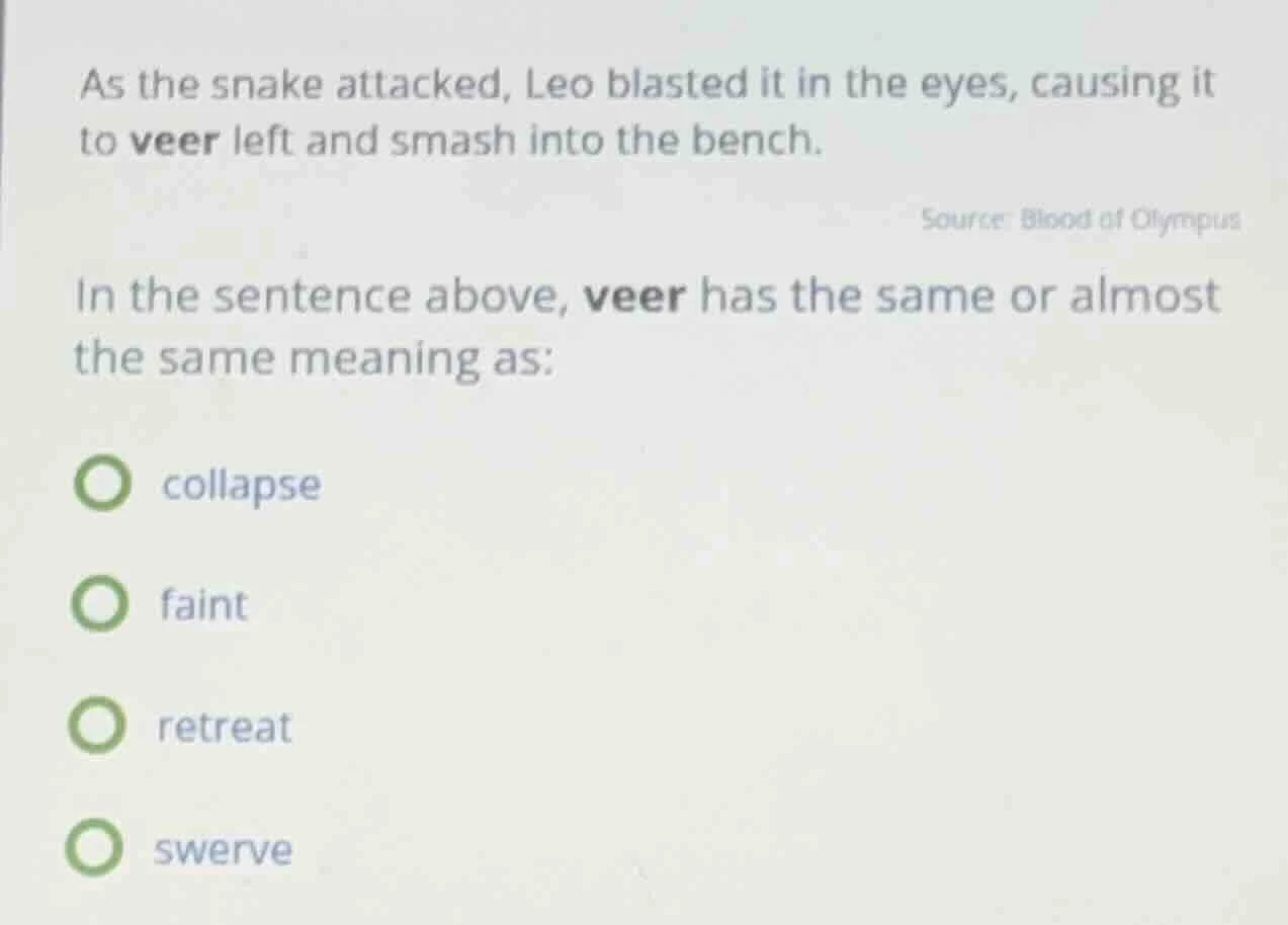 as the snake attacked, leo blasted it in the eyes, causing it to veer l…