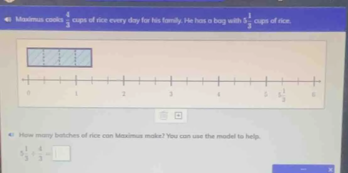 maximus cooks \\(\frac{4}{3}\\) cups of rice every day for his family. …