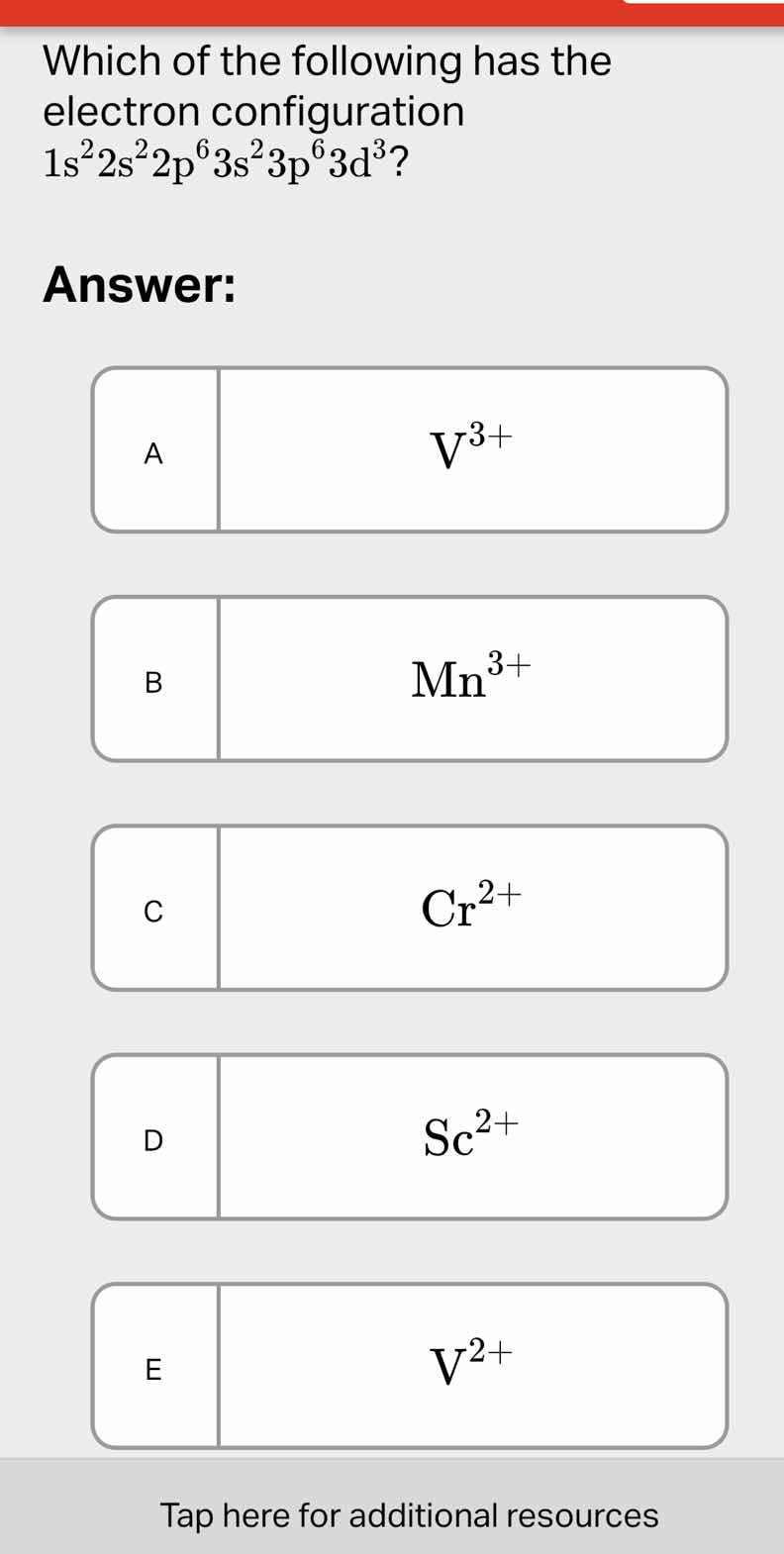 which of the following has the electron configuration $1s^2 2s^2 2p^6 3…