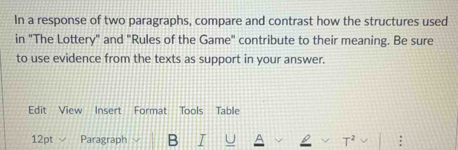 in a response of two paragraphs, compare and contrast how the structure…