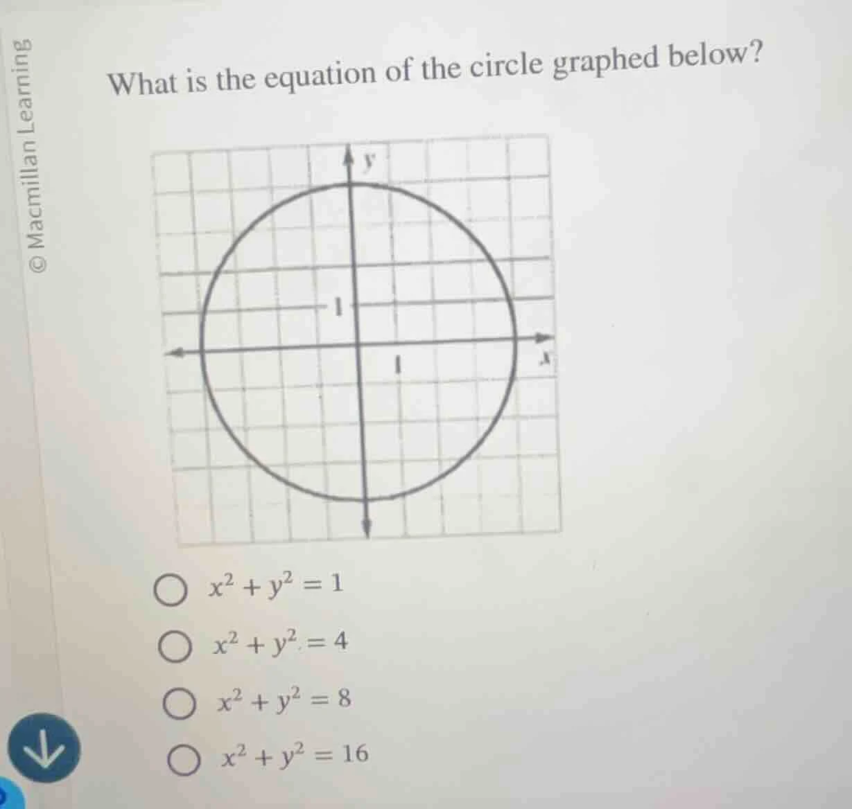 what is the equation of the circle graphed below? options: - $x^2 + y^2…
