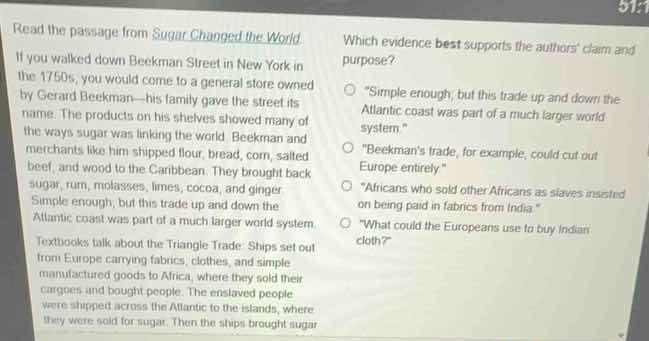 read the passage from sugar changed the world. if you walked down beekm…