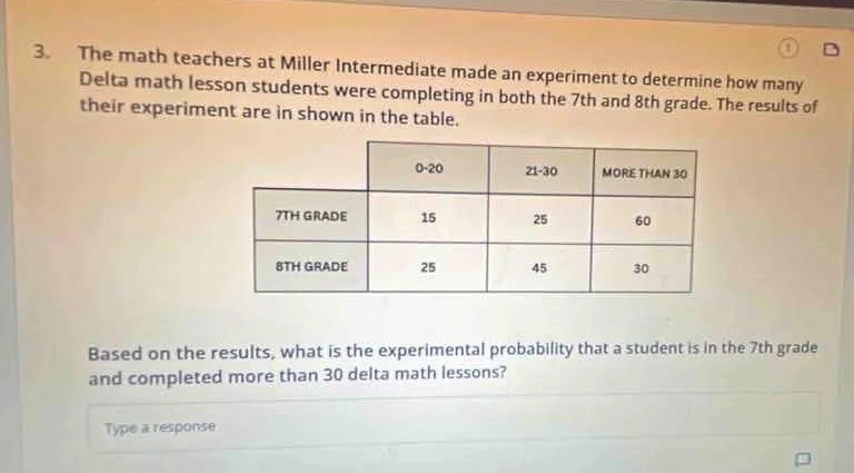 3. the math teachers at miller intermediate made an experiment to deter…