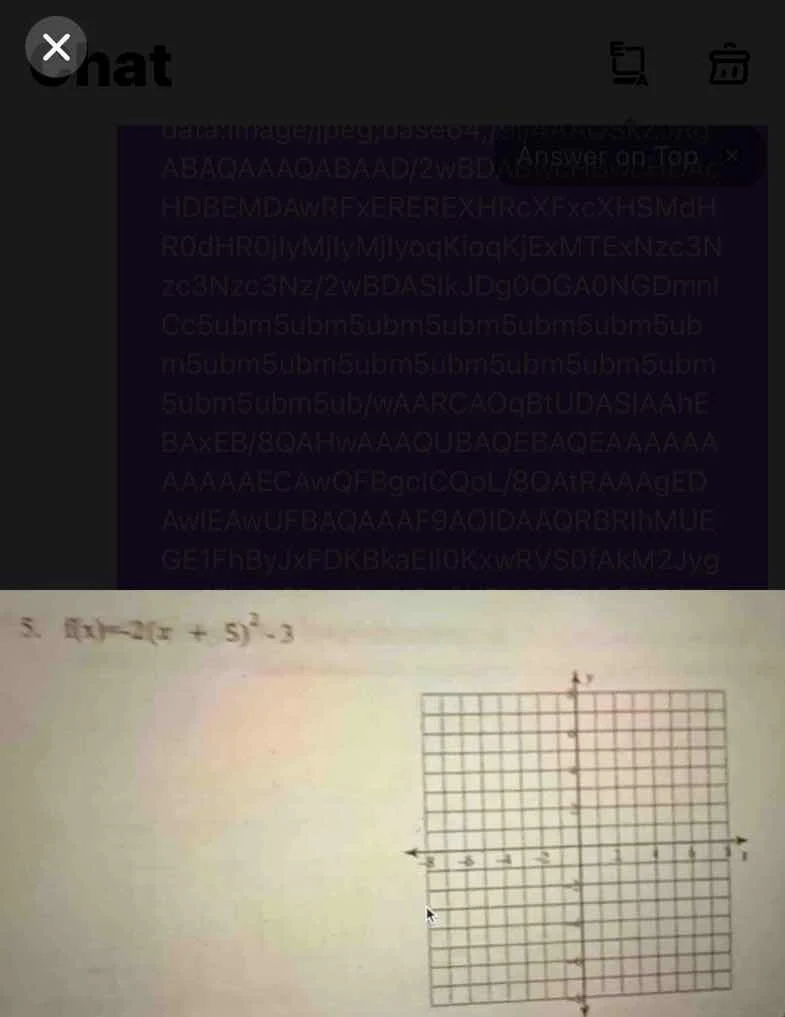 5. f(x) = -2(x + 5)^2 - 3