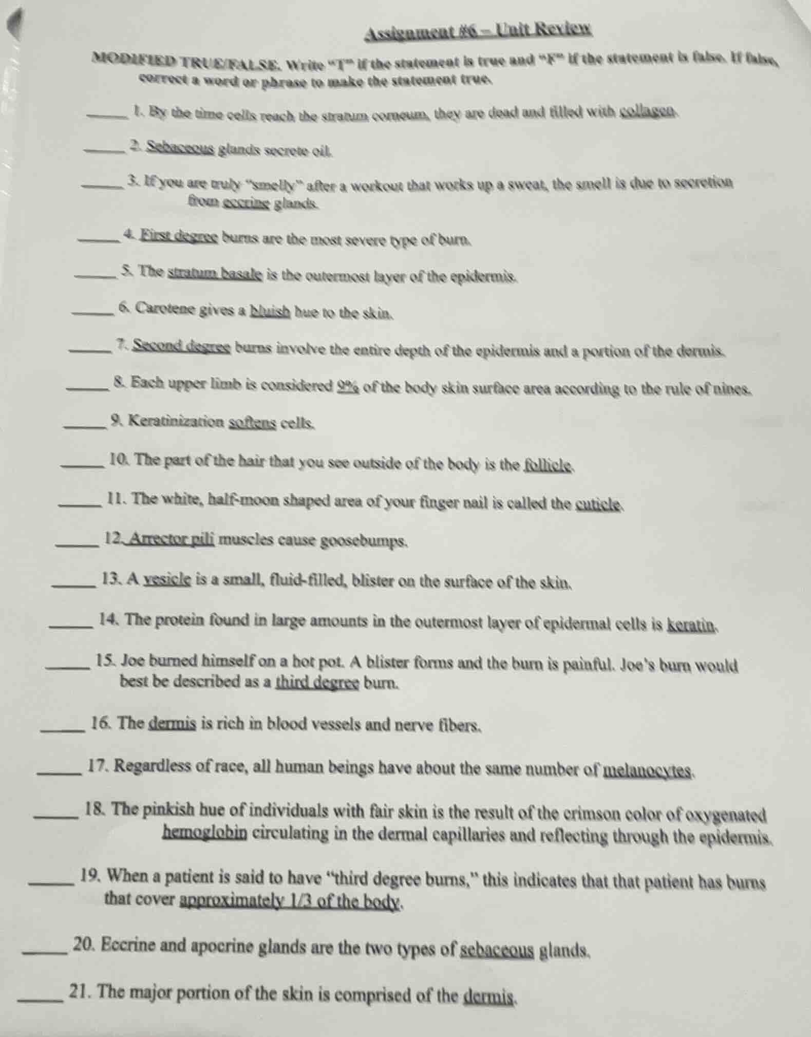 assignment #6 - unit review modified true/false. write \t\ if the state…