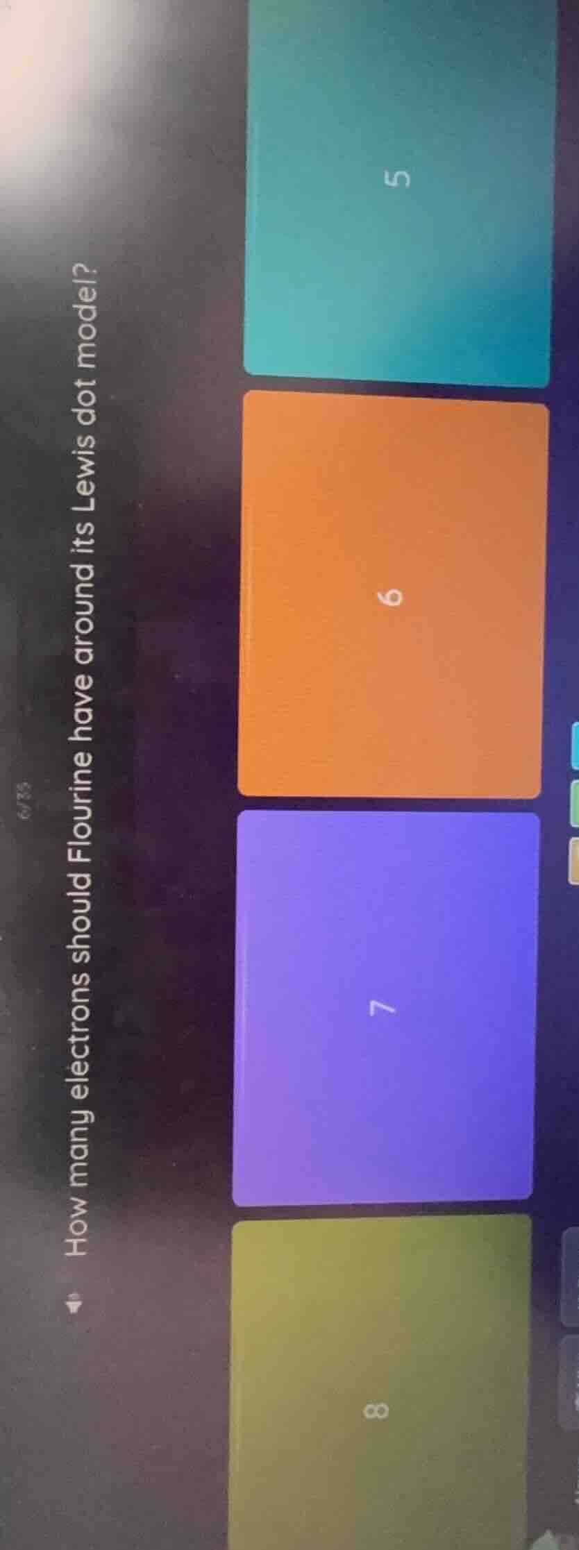 how many electrons should flourine have around its lewis dot model?