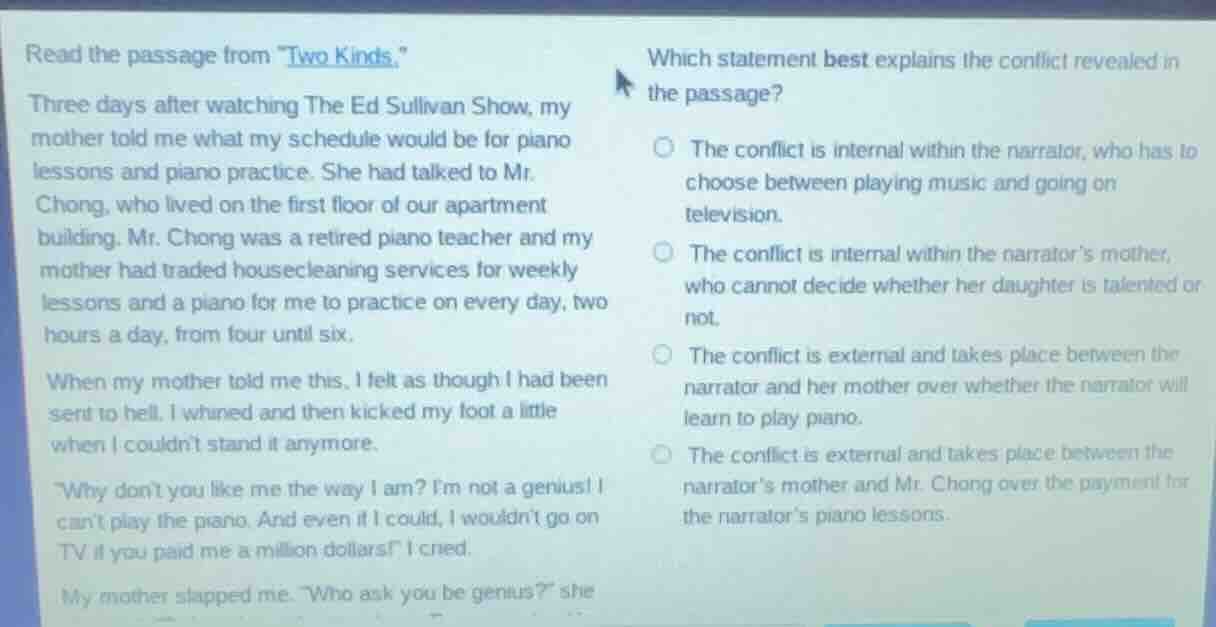 read the passage from \two kinds.\ three days after watching the ed sul…