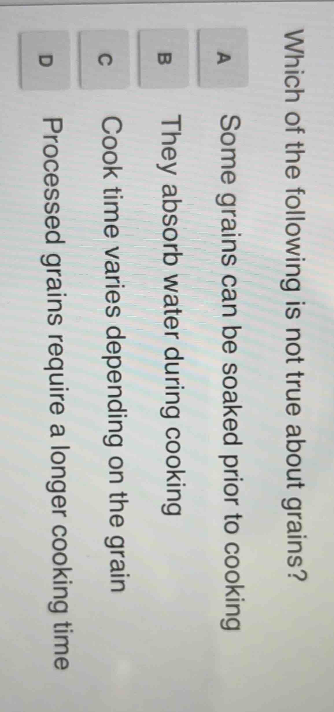 which of the following is not true about grains? a some grains can be s…