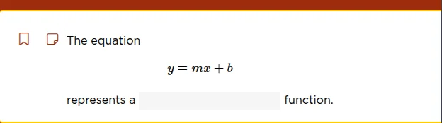 the equation y = mx + b represents a ________________ function.