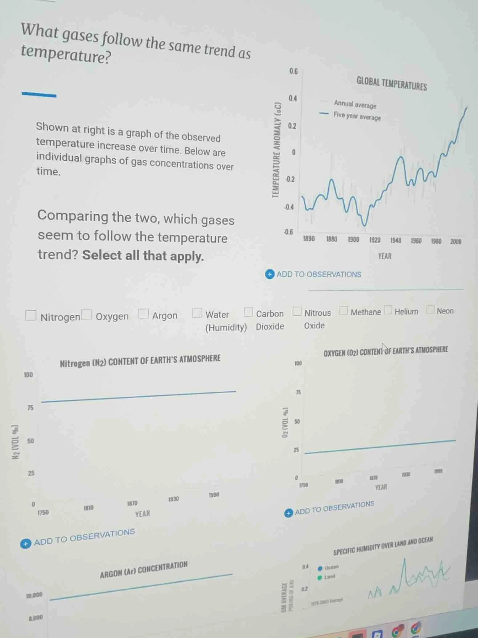 what gases follow the same trend as temperature? shown at right is a gr…