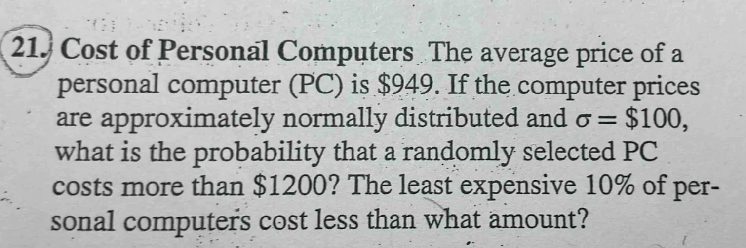 21. cost of personal computers the average price of a personal computer…