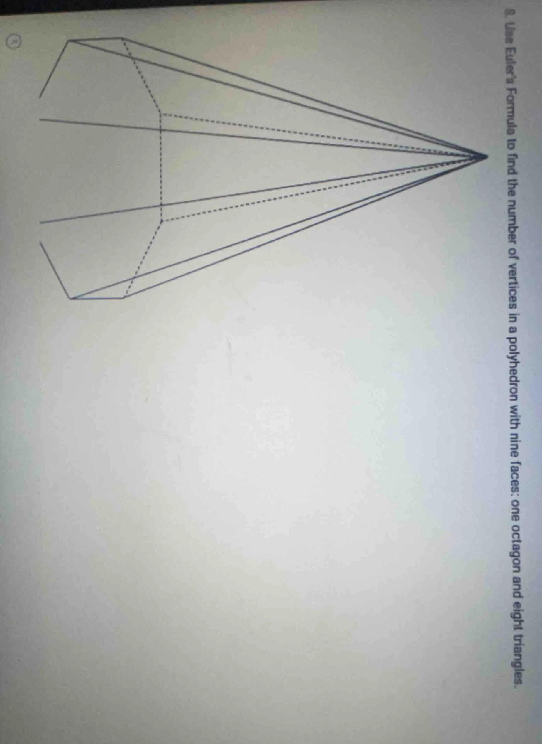9. use eulers formula to find the number of vertices in a polyhedron wi…