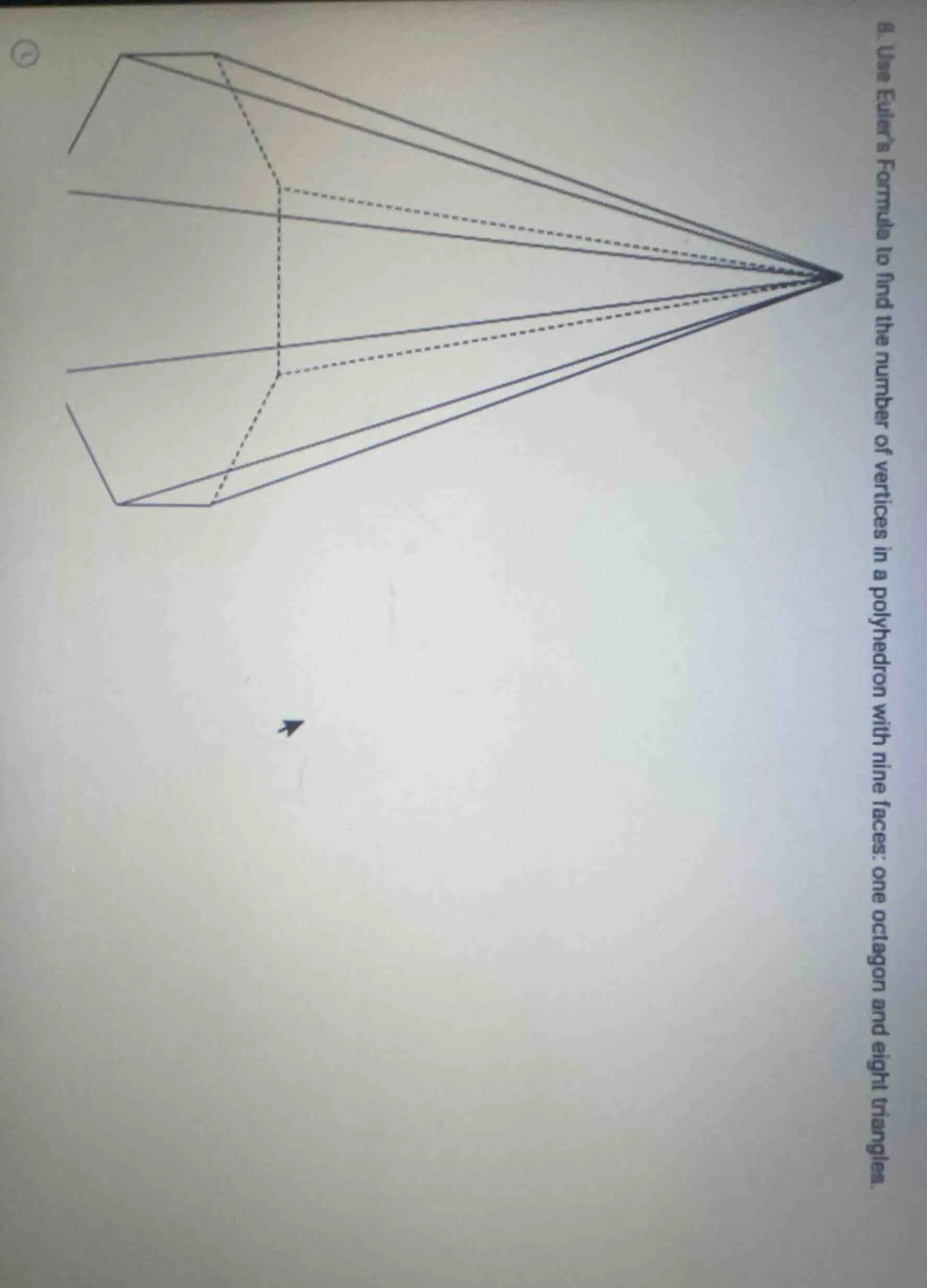 8. use eulers formula to find the number of vertices in a polyhedron wi…