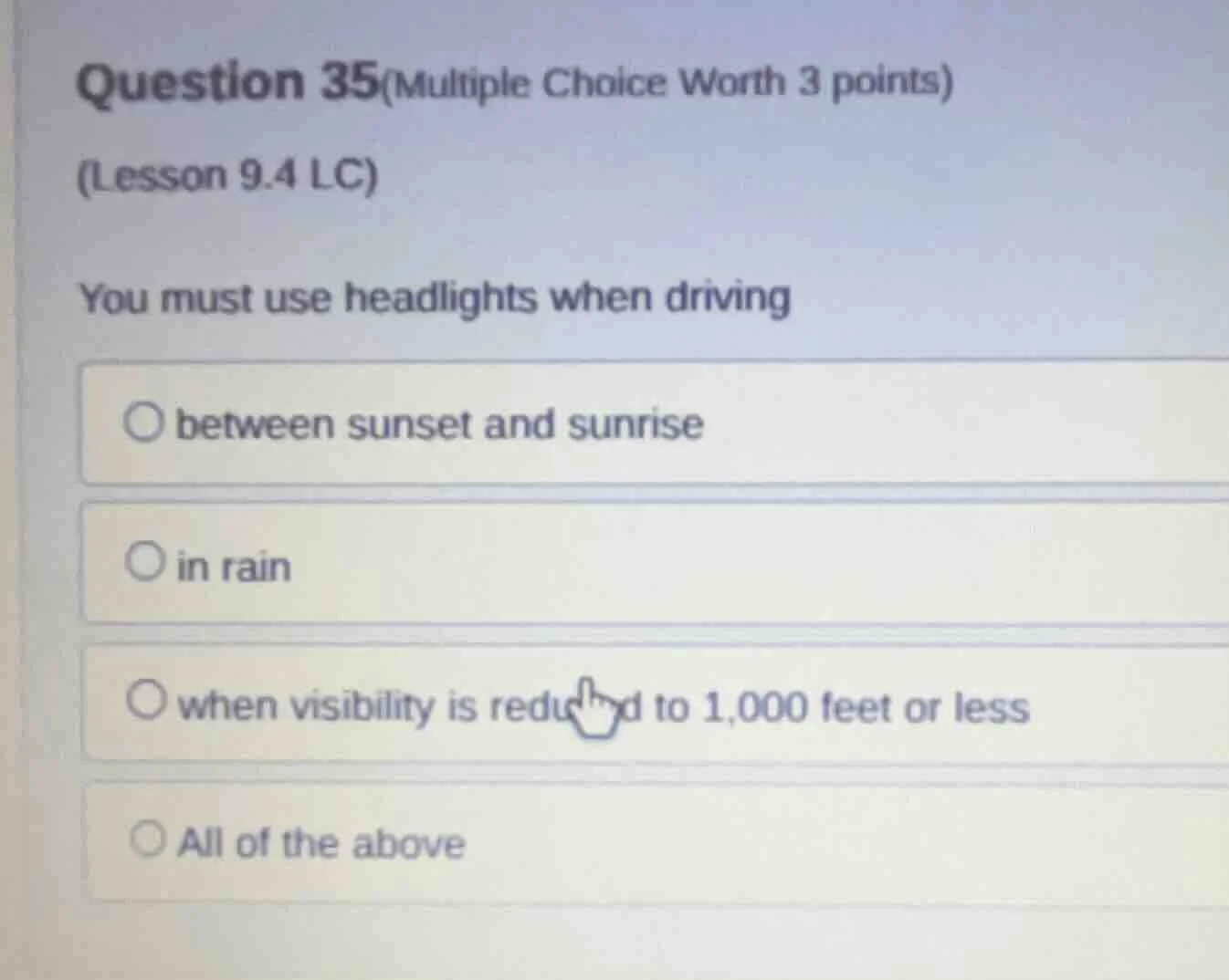 question 35(multiple choice worth 3 points) (lesson 9.4 lc) you must us…
