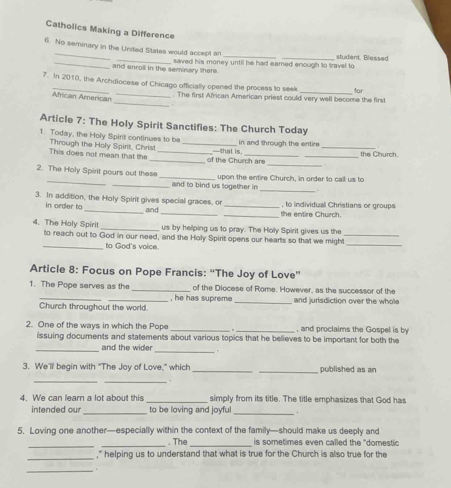 catholics making a difference 6. no seminary in the united states would…