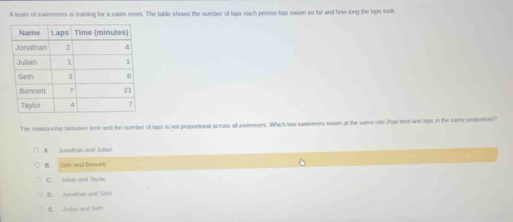 a team of swimmers is training for a swim meet. the table shows the num…