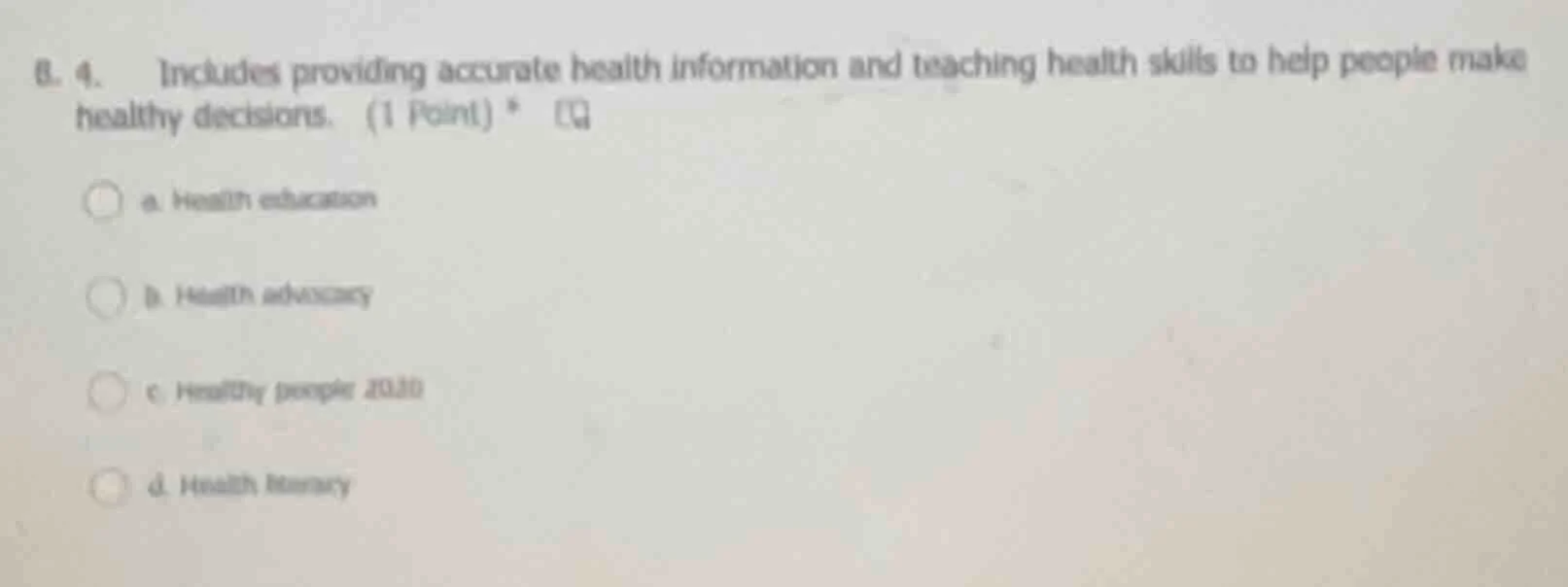 8. 4. includes providing accurate health information and teaching healt…