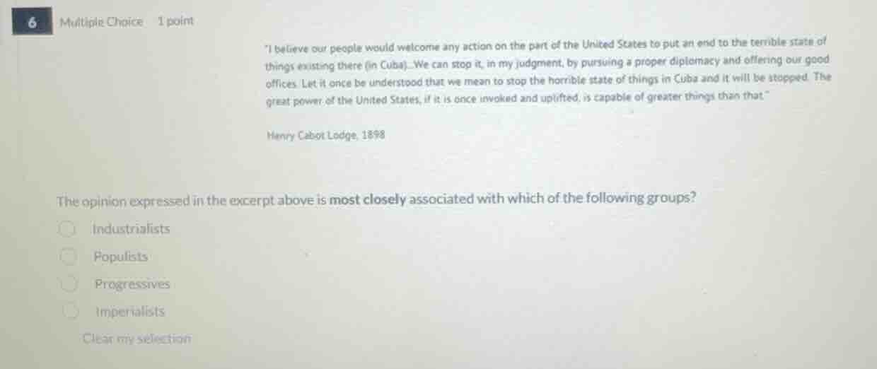 6 multiple choice 1 point \i believe our people would welcome any actio…