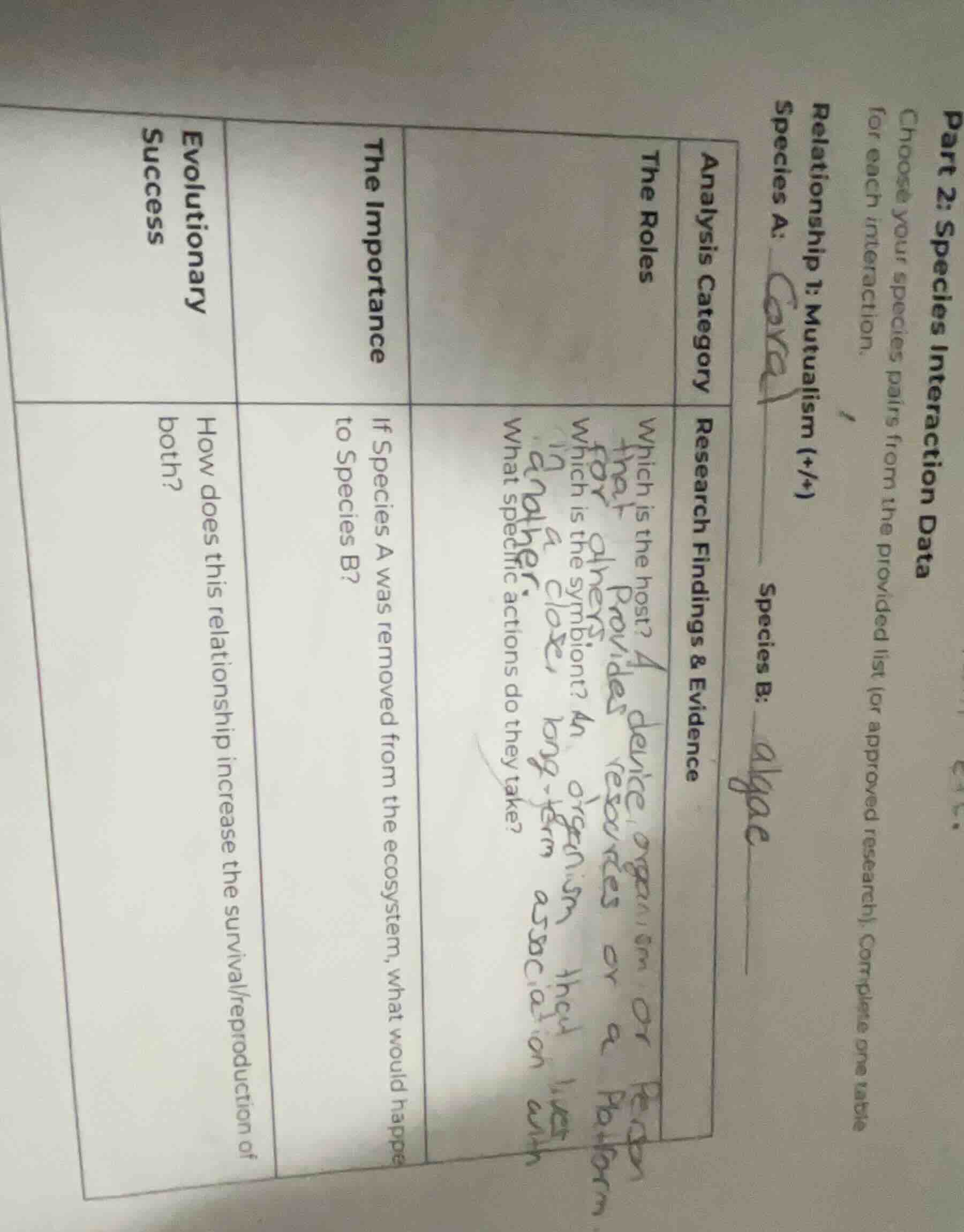 part 2: species interaction data choose your species pairs from the pro…
