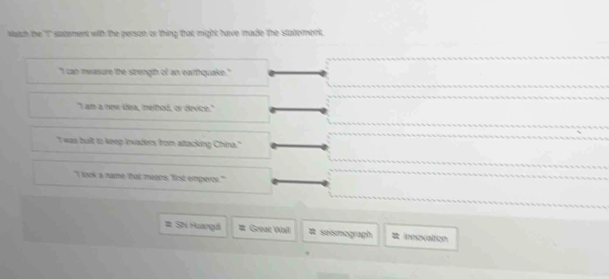 match the \i\ statement with the person or thing that might have made t…