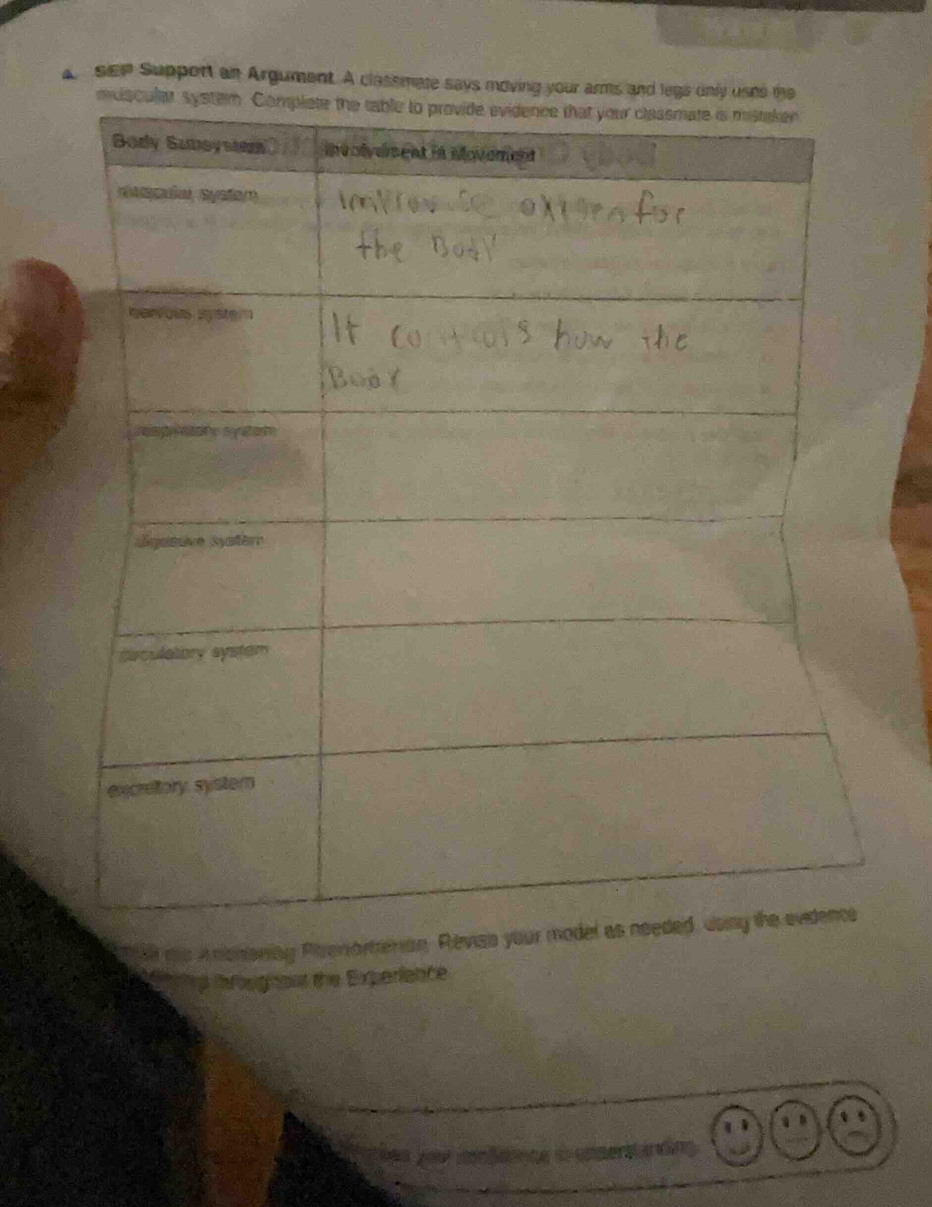 4. sep support an argument. a classmate says moving your arms and legs …