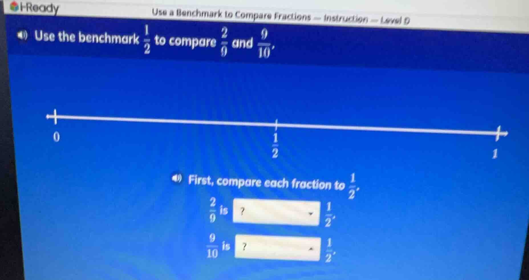 use the benchmark \\(\\frac{1}{2}\\) to compare \\(\\frac{2}{9}\\) and …
