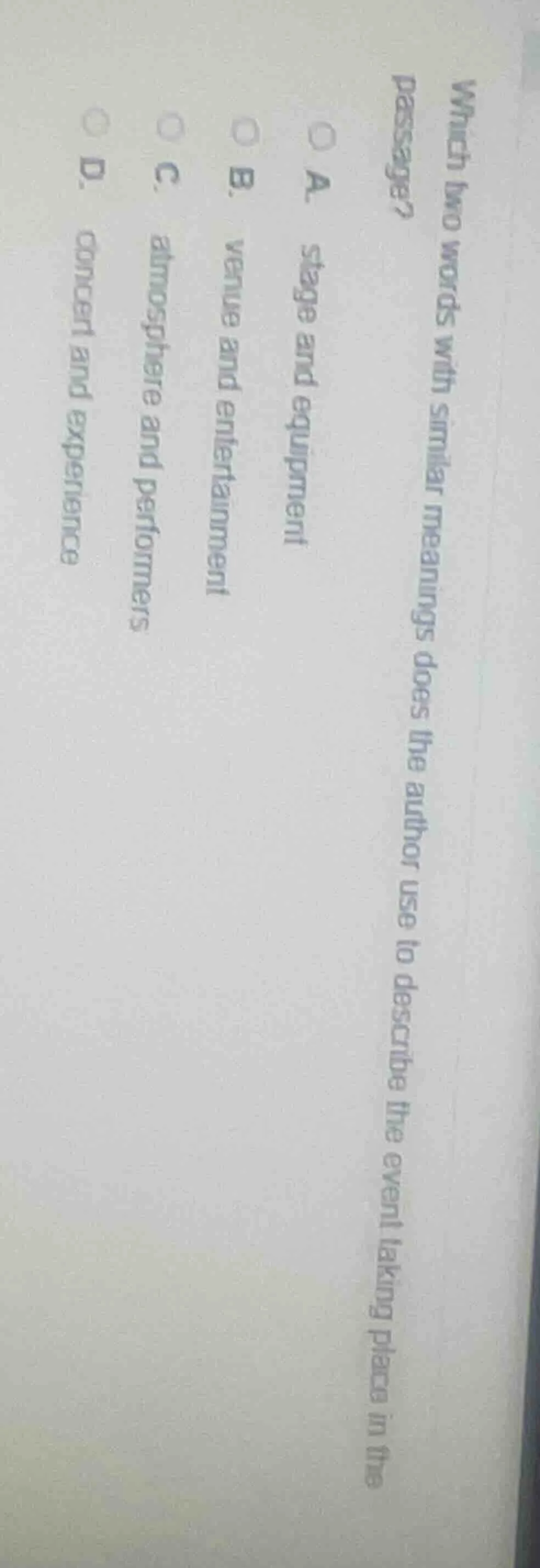 which two words with similar meanings does the author use to describe t…