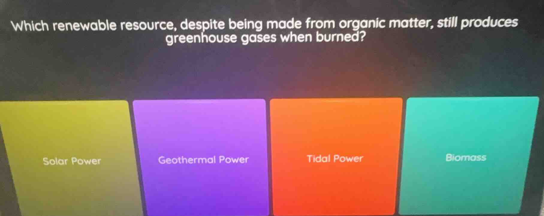 which renewable resource, despite being made from organic matter, still…