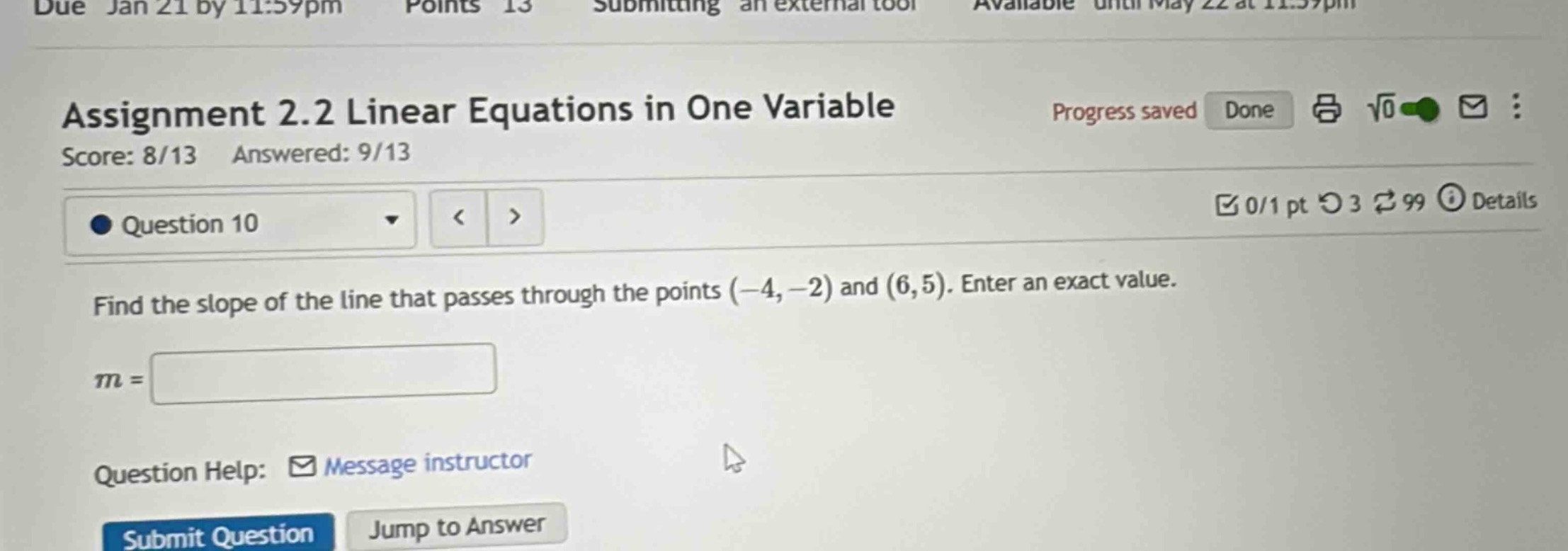 due jan 21 by 11:59pm points 13 submitting an external tool available u…