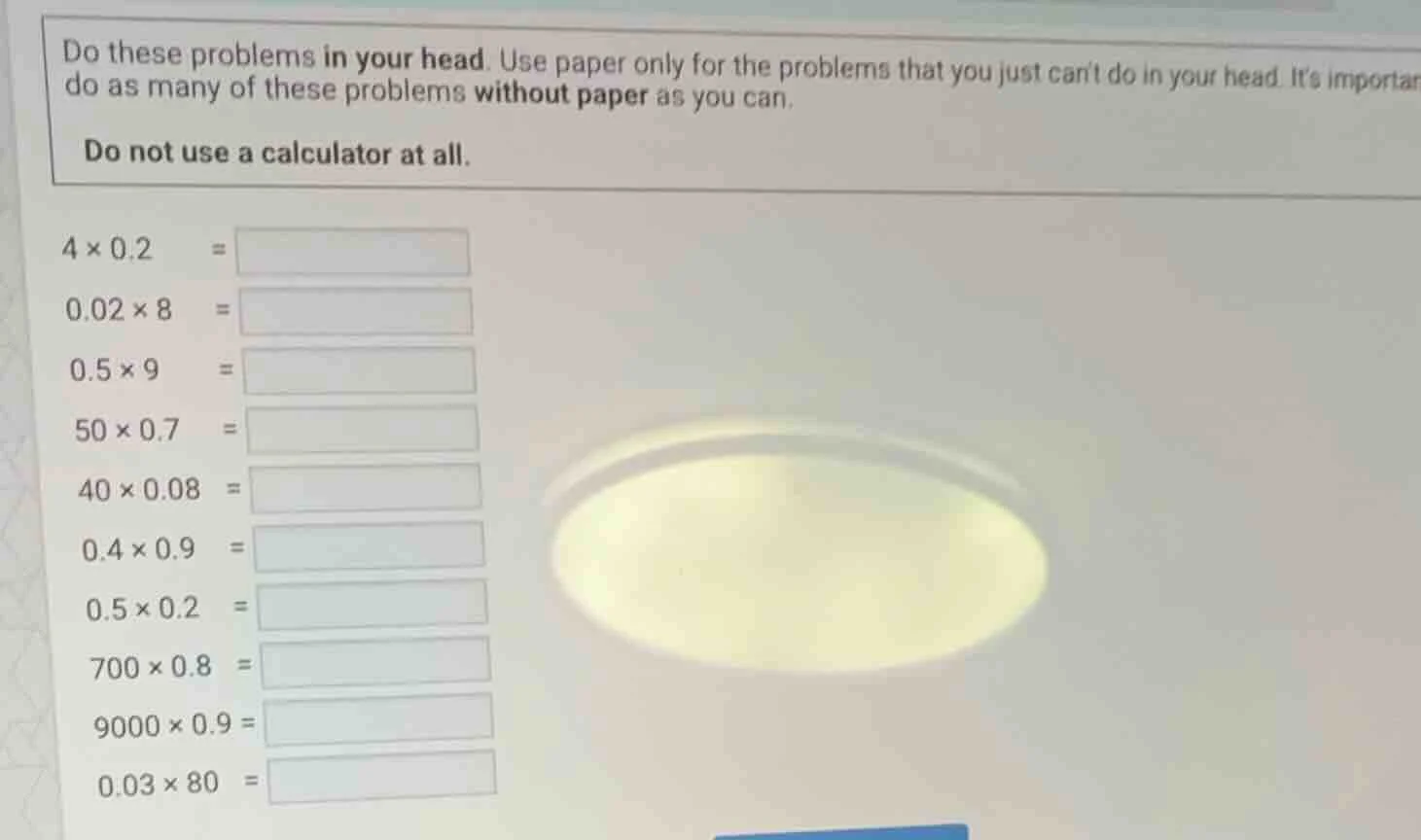 do these problems in your head. use paper only for the problems that yo…