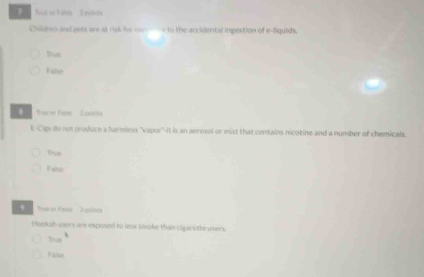 true or false 2 points children and pets are at risk for exposure to th…