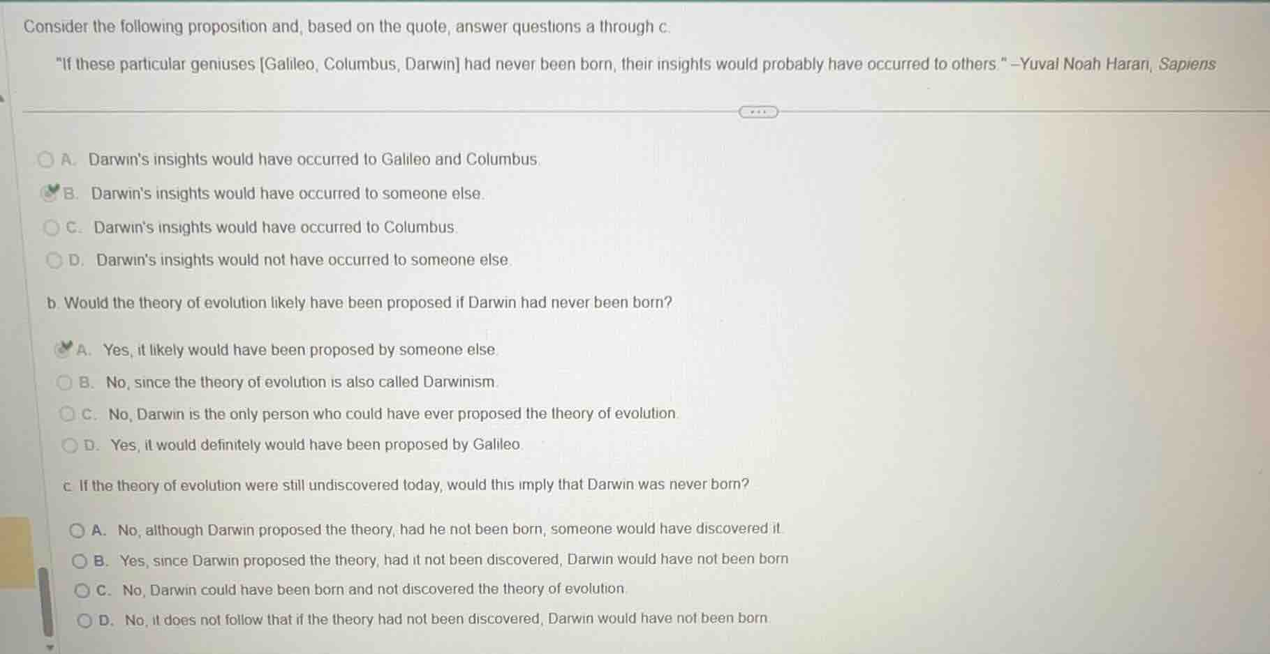 consider the following proposition and, based on the quote, answer ques…