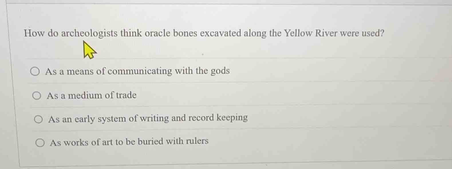 how do archeologists think oracle bones excavated along the yellow rive…