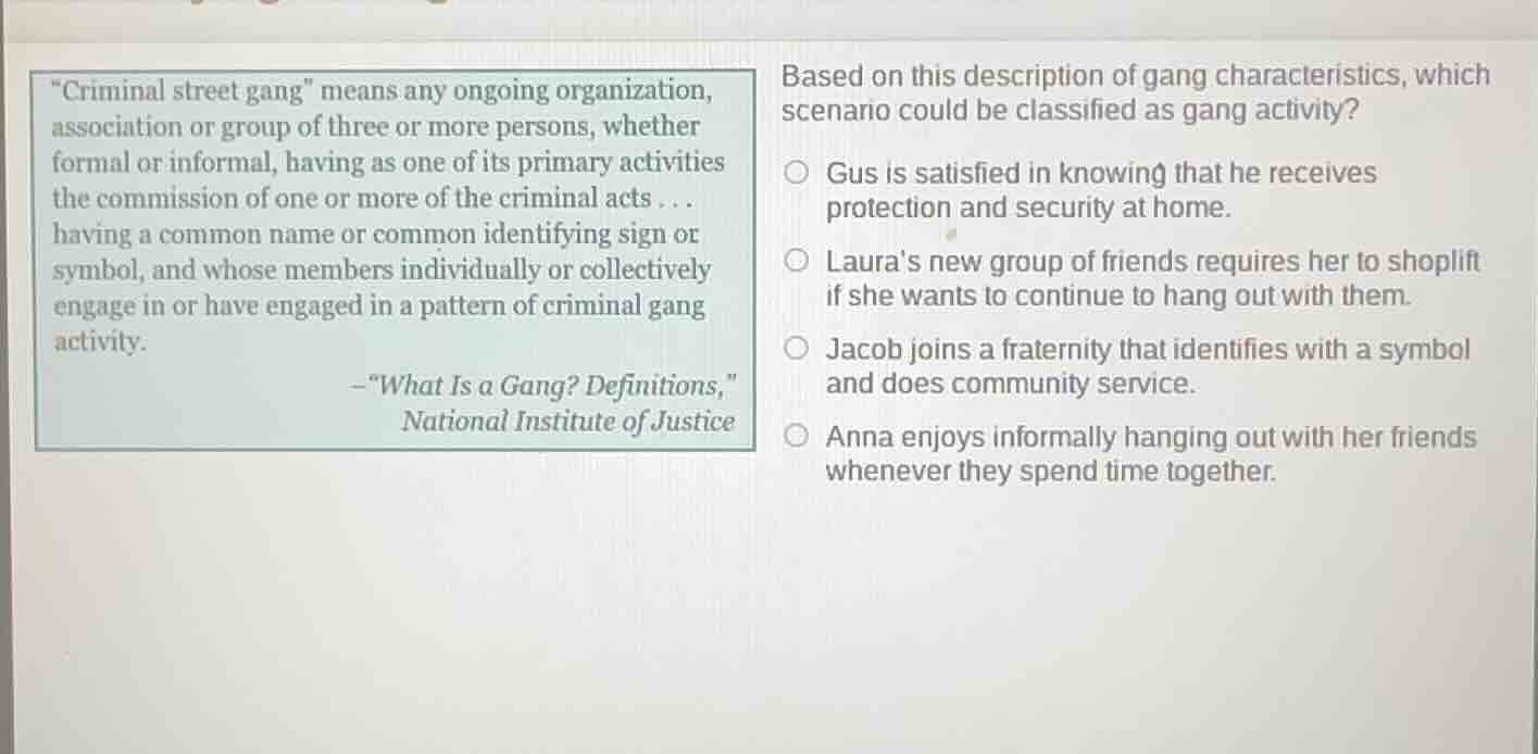 \criminal street gang\ means any ongoing organization, association or g…