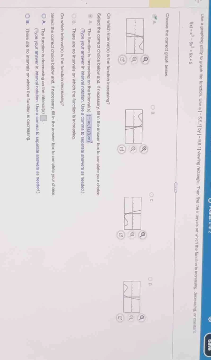 use a graphing utility to graph the function. use a -5,5,1 by -9,9,1 vi…
