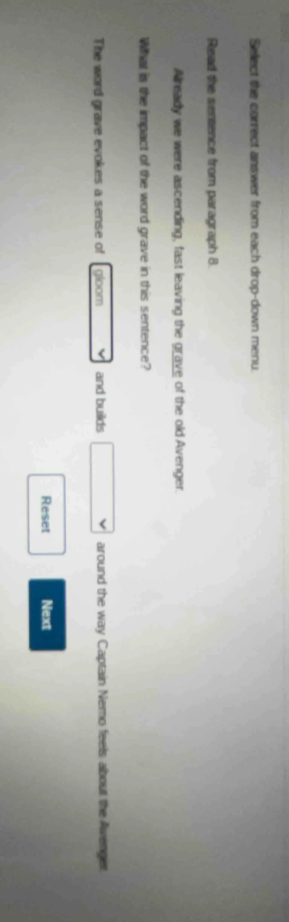select the correct answer from each drop-down menu. read the sentence f…