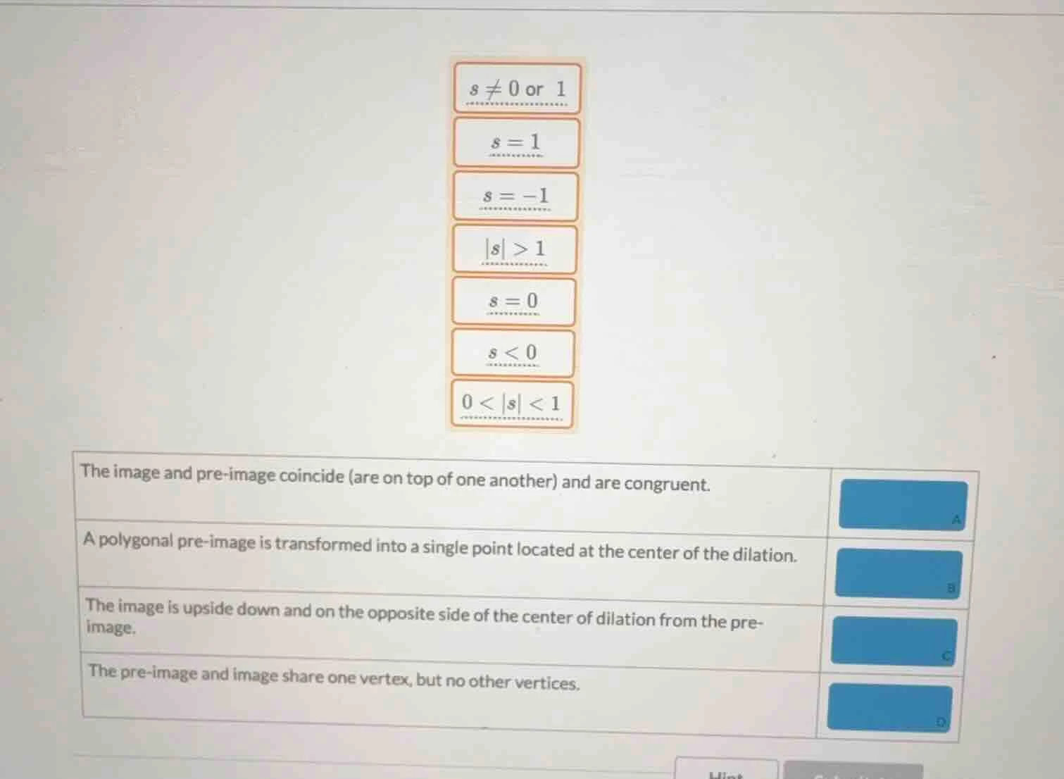 s ≠ 0 or 1; s = 1; s = -1; |s| > 1; s = 0; s < 0; 0 < |s| < 1. the imag…