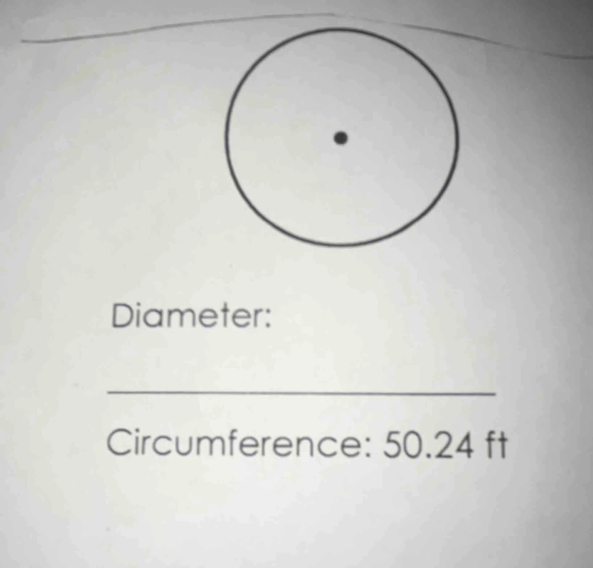 diameter: circumference: 50.24 ft