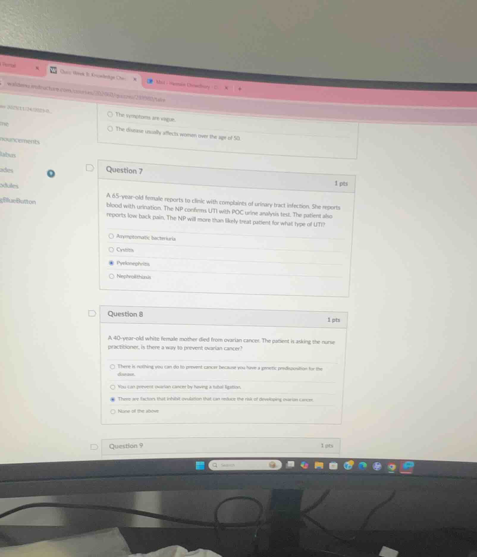 question 7 1 pts a 65 - year - old female reports to clinic with compla…