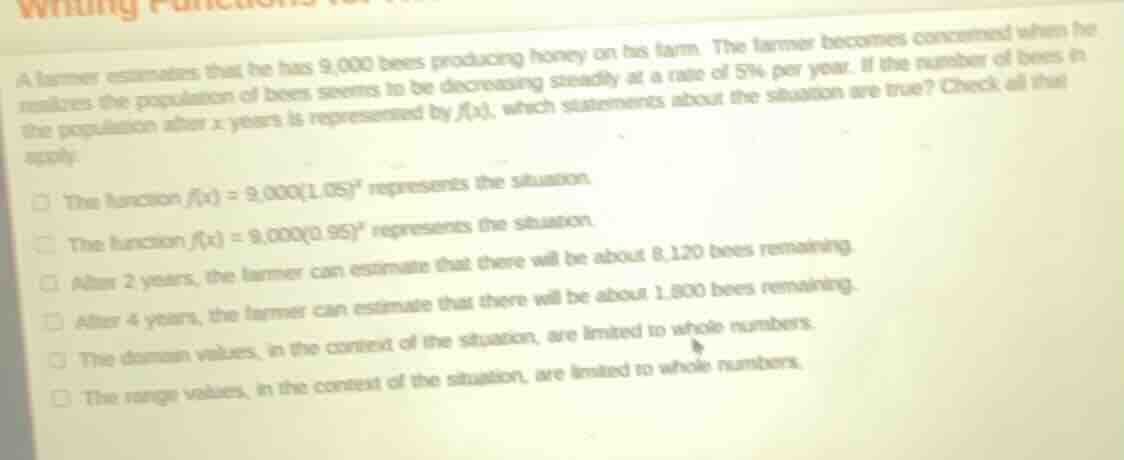a farmer estimates that he has 9,000 bees producing honey on his farm. …