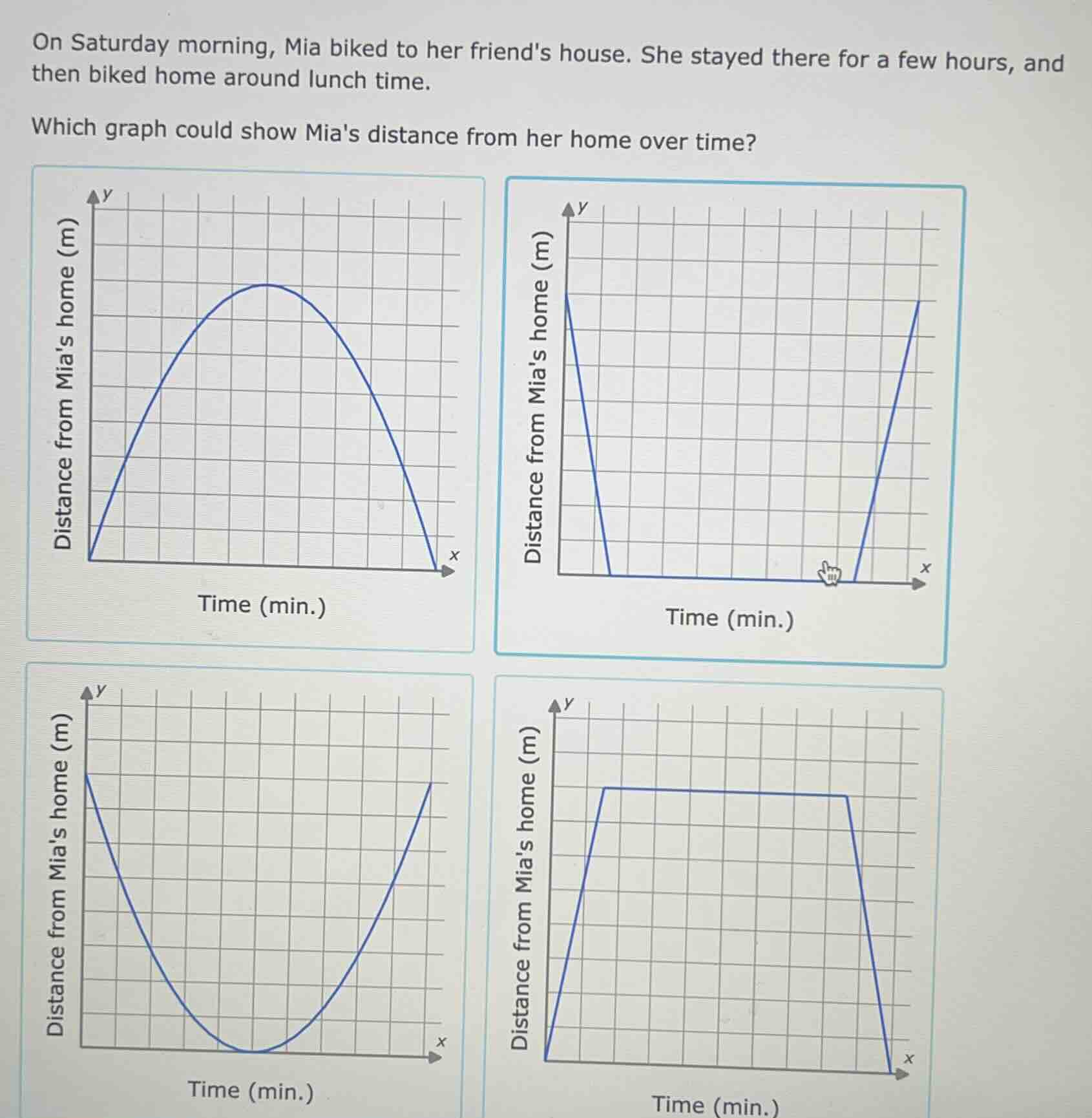 on saturday morning, mia biked to her friends house. she stayed there f…