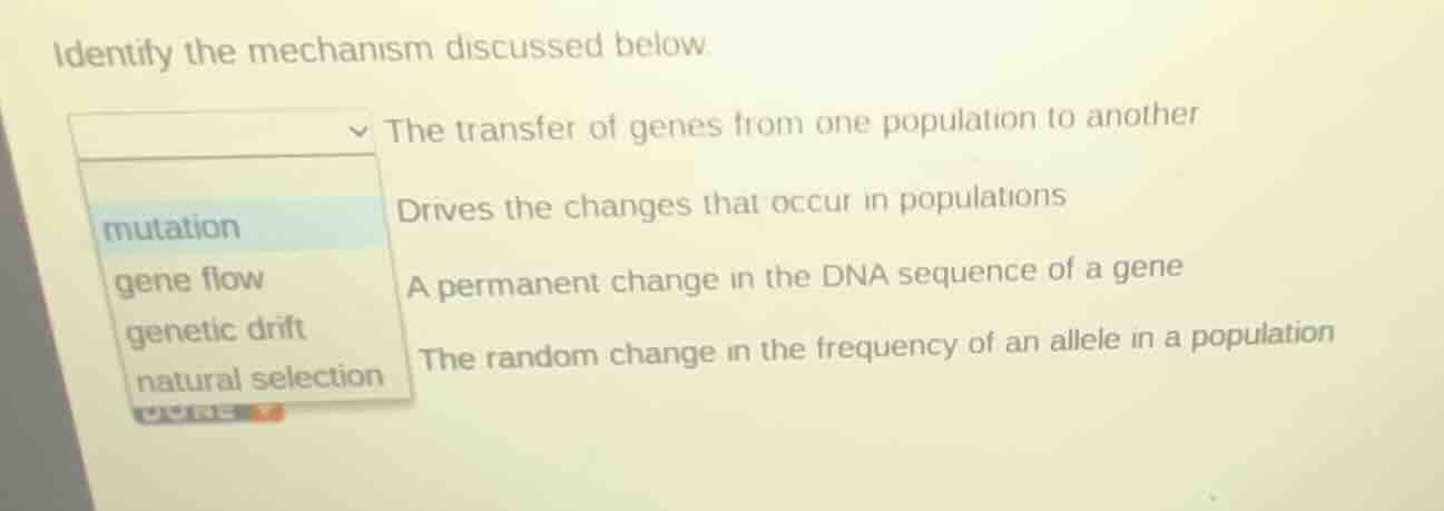 identify the mechanism discussed below the transfer of genes from one p…