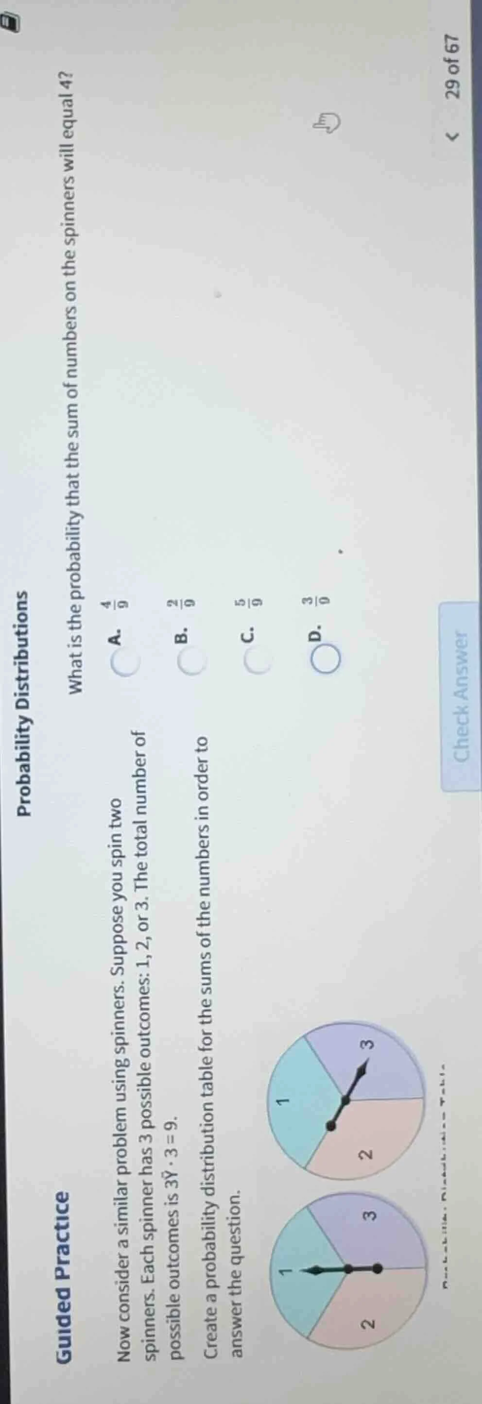 probability distributions what is the probability that the sum of numbe…