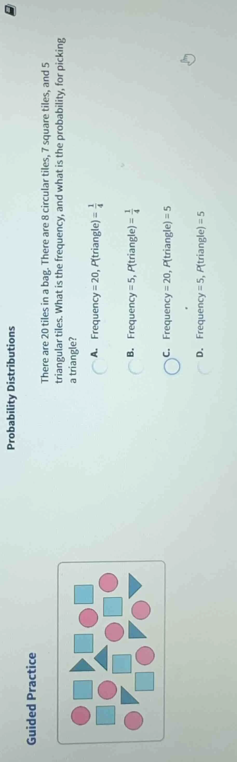 probability distributions guided practice there are 20 tiles in a bag. …