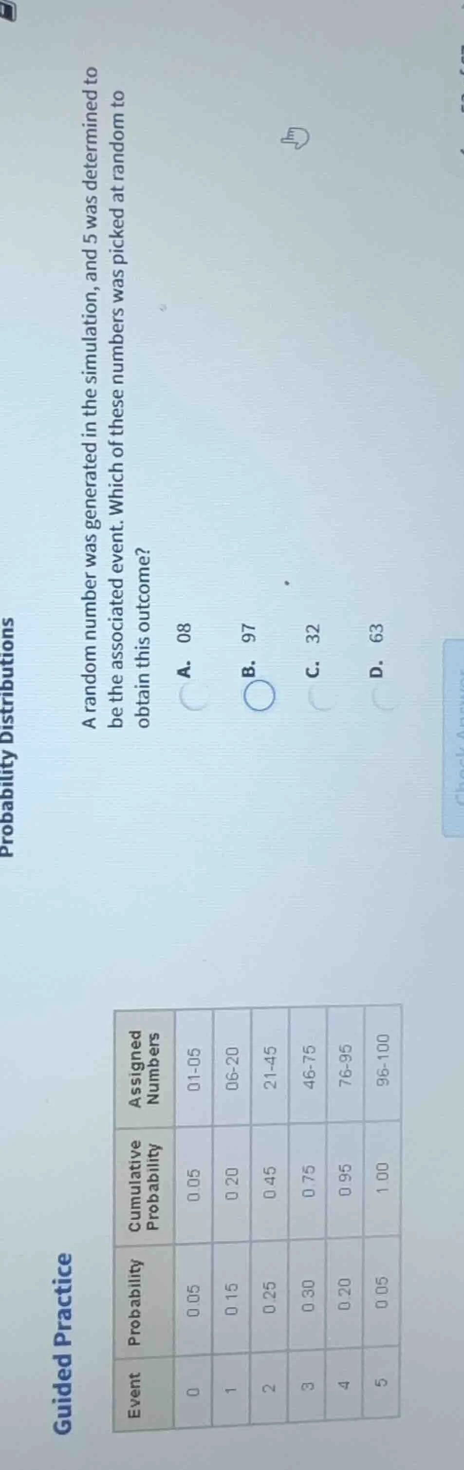 guided practice a random number was generated in the simulation, and 5 …