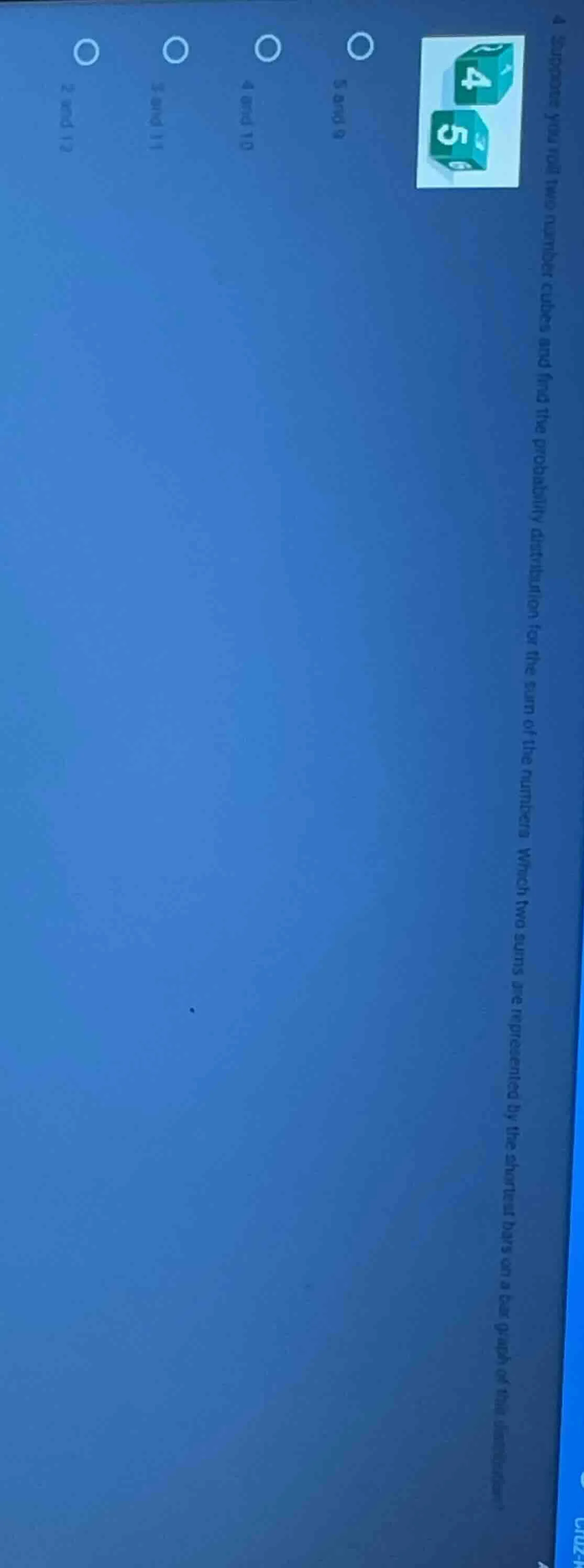 suppose you roll two number cubes and find the probability distribution…